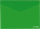 Folder Prespan Transparent with Button for Paper A4 Green