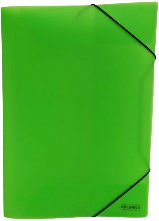 Colorfix Φάκελος Πρεσπάν Διαφανής με Λάστιχο και Αυτιά για Χαρτί A4 Πράσινος
