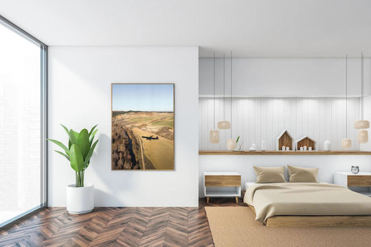 Painting Airplane Shadow Over Landscape 100x150