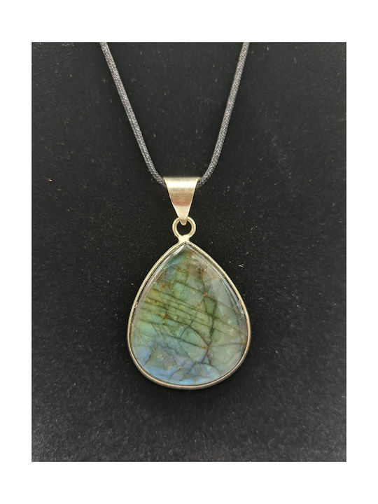 Labradorite Silver-Plated Cabochon Cut Necklace