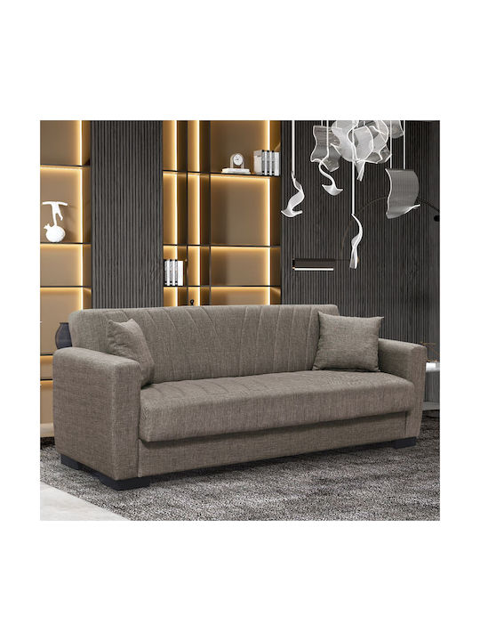 Galaxy Three-Seater Couch Bed with Storage Space Brown 210x78x78 cm E9938,2