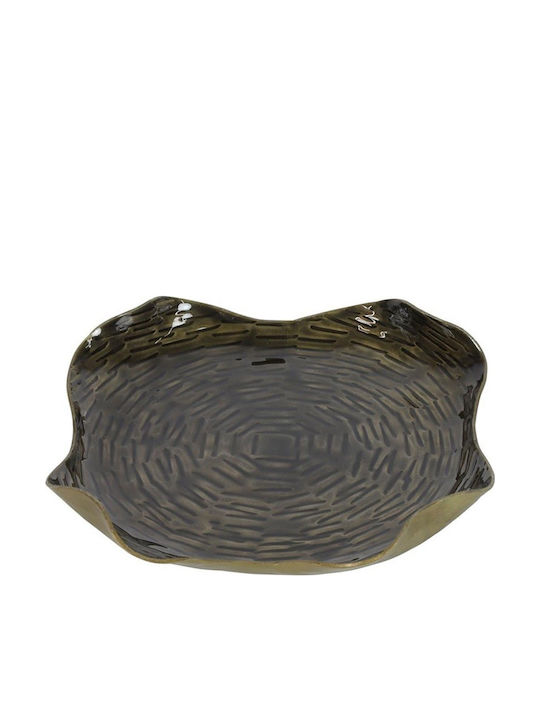 Atmosphera Dekorative Platte Rund Metallisch Schwarz 1Stück 20.5x20.5cm