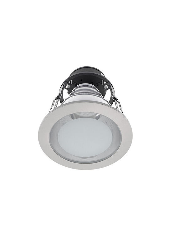 Elmark Glass Recessed Spot with Integrated LED and Natural White Light Silver 27x1cm. 1pcs