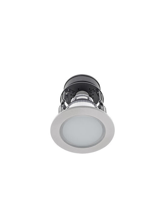 Elmark Glass Recessed Spot with Integrated LED and Natural White Light Silver 27x1cm. 1pcs