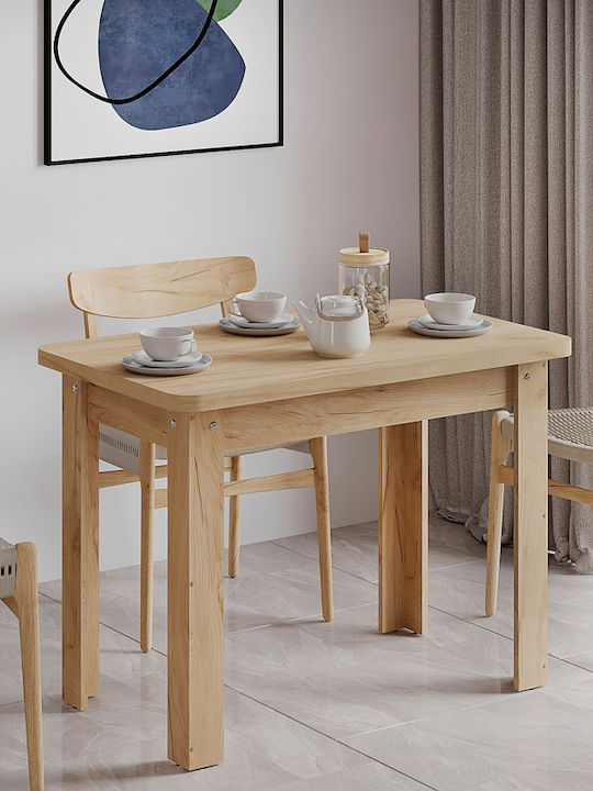 Table Kitchen Wooden Oak 100x60x73.5cm 184-000098