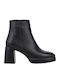Leder Stiefeletten Damen BLACK