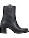 Leder Stiefeletten Damen Schwarz