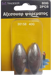 Kruzzel Βαρίδιο Ψαρέματος Μολύβδου 40gr Σετ 2τμχ