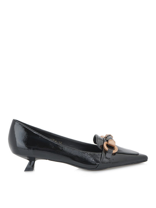 Exe Synthetic Leather Black Low Heels