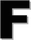 House Letter Sticker ''f'' 80 X 64 Mm Black Mat...
