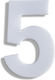 House Number Sticker "No.5" 73 X 50 Mm White Ma...