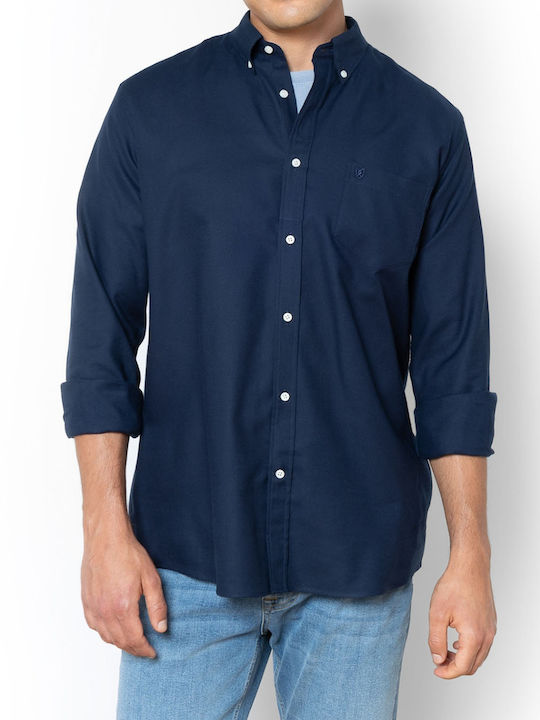 Long-sleeved Cotton Shirt Navy