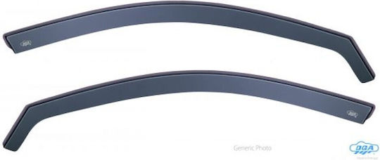 DGA Set of Windbreakers Front Car Dark Fime for Fiat Doblo 2001-2009 2pcs
