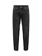 Ανδρικό Παντελόνι Τζιν Cropped με Relaxed Tapered Εφαρμογή Washed Black