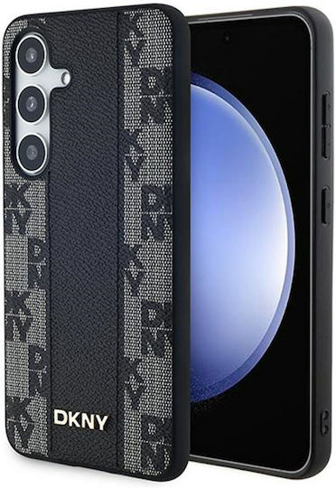 DKNY Pattern Umschlag Rückseite Synthetisches Leder / Leder Schwarz (Galaxy S24)