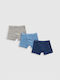 Mothercare Set Kinder-Boxershorts Blue, Light Blue, Grey 3Stück