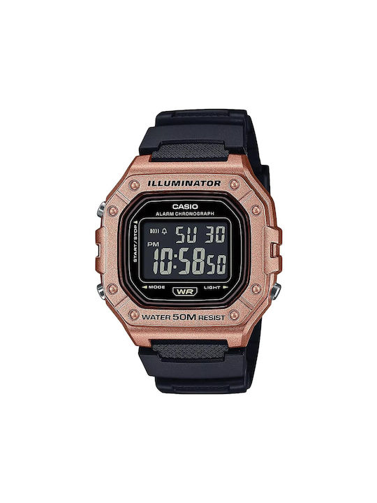 Casio Collection Ψηφιακό Ρολόι Μπαταρίας με Μαύρο Καουτσούκ Λουράκι