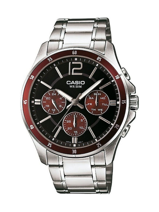 Casio Ανδρικό Ρολόι 43.6mm Μπαταρίας με Ασημί Μ...