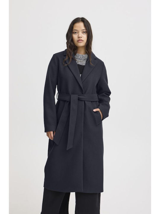 ICHI Women's Coat BLUE