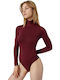 Long Sleeve Turtleneck Bodysuit Bordeaux