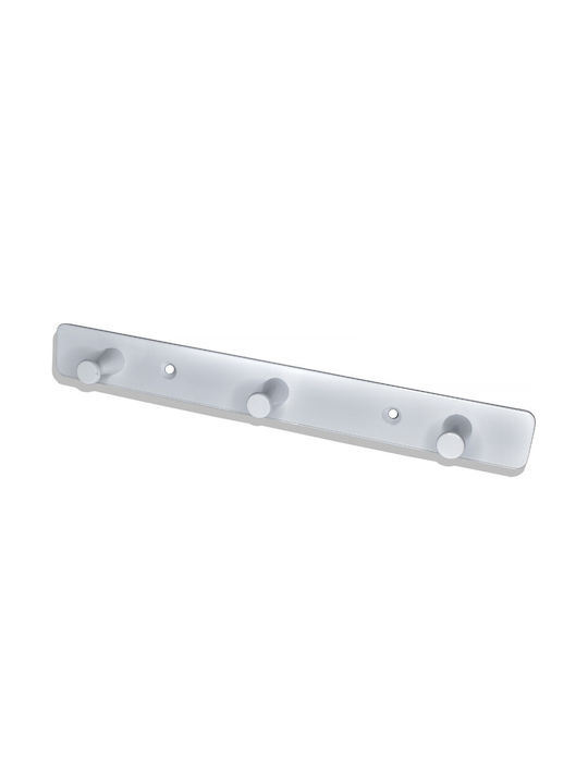 White Metal Wall Hanger with 3 Positions 22cm L x 2.5cm W x 2cm H No 300-3 Haus Benchmark Kpe.208