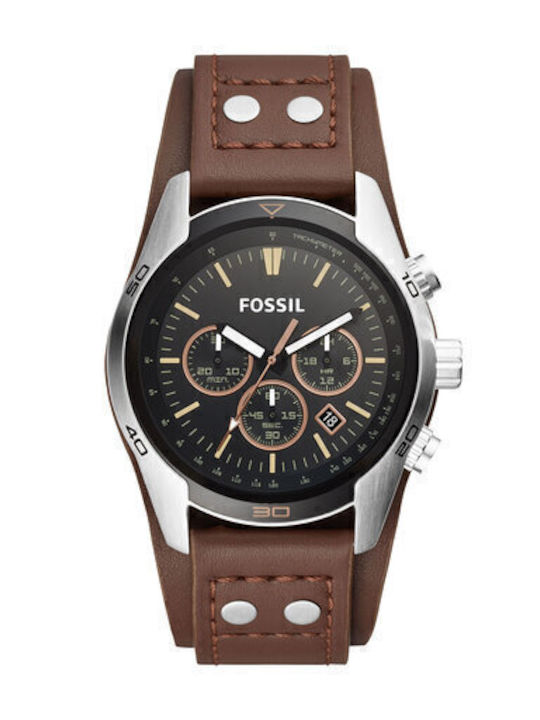Fossil Uhr Batterie mit Lederarmband