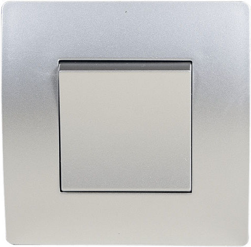 Elmark El Basic Tg115 Διακόπτης Τοίχου Μονός Μεσαίος Ασημί