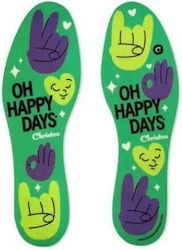 Christou Oh Happy Days Kids Fresh Deodorishing Comfort Insoles Πράσινοι Παιδικοί Αποσμητικοί Αντιμικροβιακοί Πάτοι Βιολογικά Αιθέρια Έλαια Μέντας & Κίτρου 1 Ζευγάρι Κωδ Ch-076 No 23 29