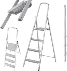 Kadax Leiter Aluminium mit 4+1 Stufen