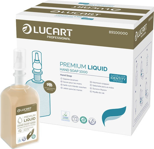 1lt Premium Liquid Hand Soap Container 2500 Doses Series Identity Soap-1000 Lucart Professional