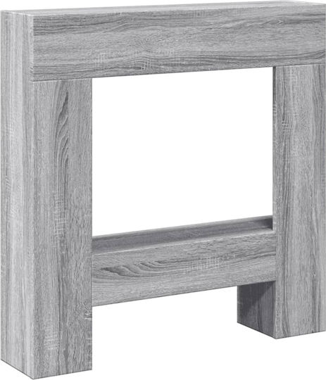 vidaXL Μεταλλικό Προστατευτικό Τζακιού 82x18x81cm Γκρι
