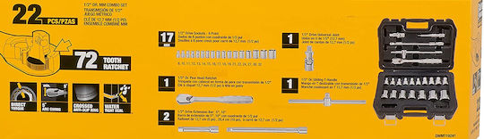 22-piece Metric Socket Set Dewalt Dwmt19241-1