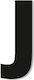 Letter "j" Black Sticker 120mm Plastic Darvin O...