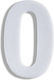 House Number Sticker "No0" 73 X 50 Mm White Mat...