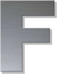 Γράμμα Κατοικιών Αυτοκόλλητο ''f'' 80 X 64 Mm Inox Ματ Πλαστικό Darvin