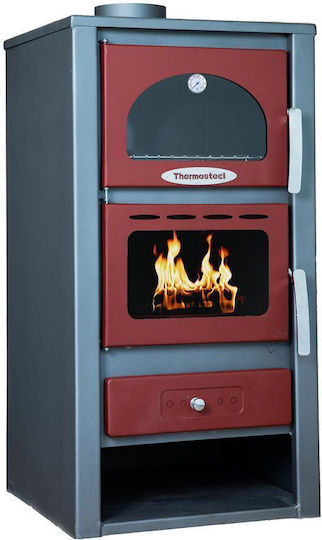 Thermosteel X60 Steel Wood Stove with Oven 13.5kW Red