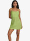 Sommer Mini Wickel Kleid Neon-Grün
