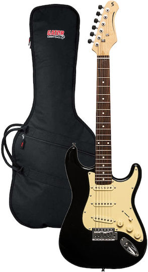Stagg Ses-30 Bk 3/4 Комплект Електрическа Китара Единичен Разрез Черна с Калъф