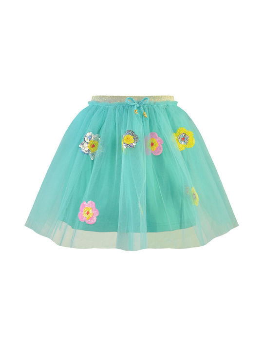 Energiers Fustă de Copii din Tulle Floral Verde