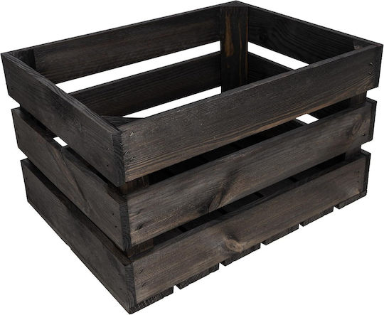 Creative Deco Holztruhe Schwarz 40 x 30 x 23 cm Natürliche Holzbox Perfekte Aufbewahrung Geschenk Dekoration DIY Dokumente Werkzeuge Spielzeug