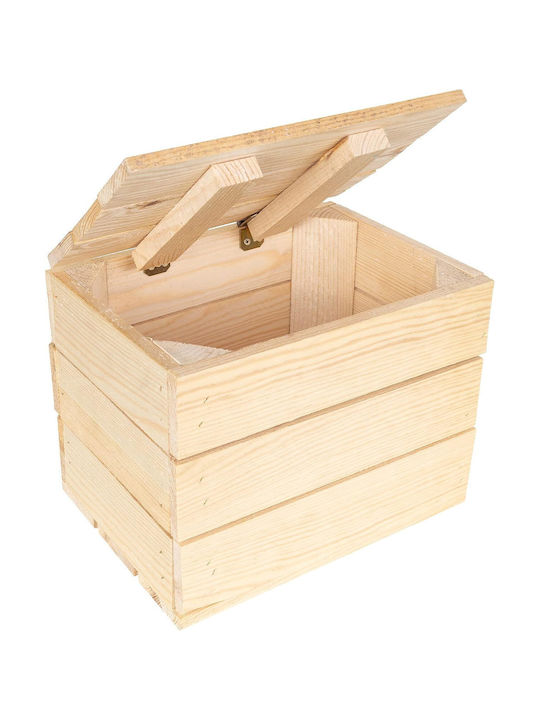 Creative Deco Wooden Chest Large Lid 27.5 X 20 X 21.5 Cm Vintage Style Burnt Wooden Box Perfect Storage Gift Decoration Diy