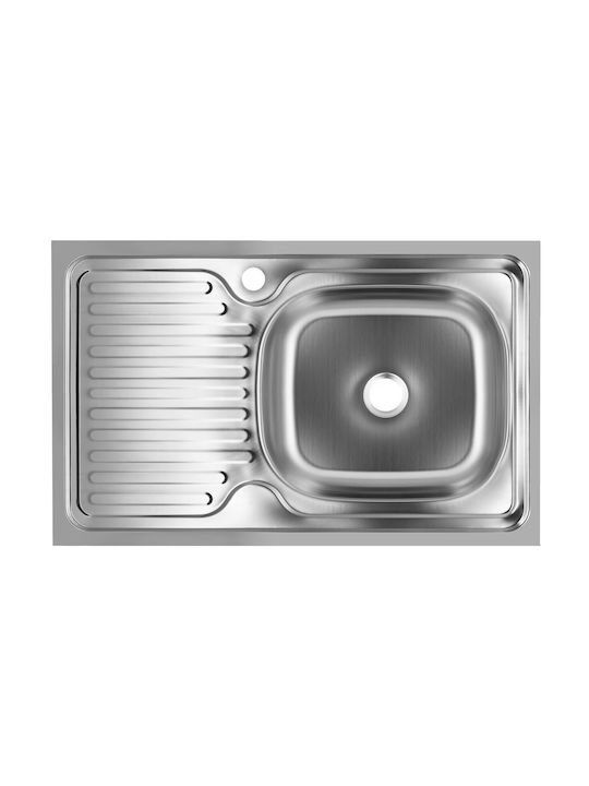 Sanitec Drop-In Chiuvetă Dreapta Inox L80xW50cm Gri