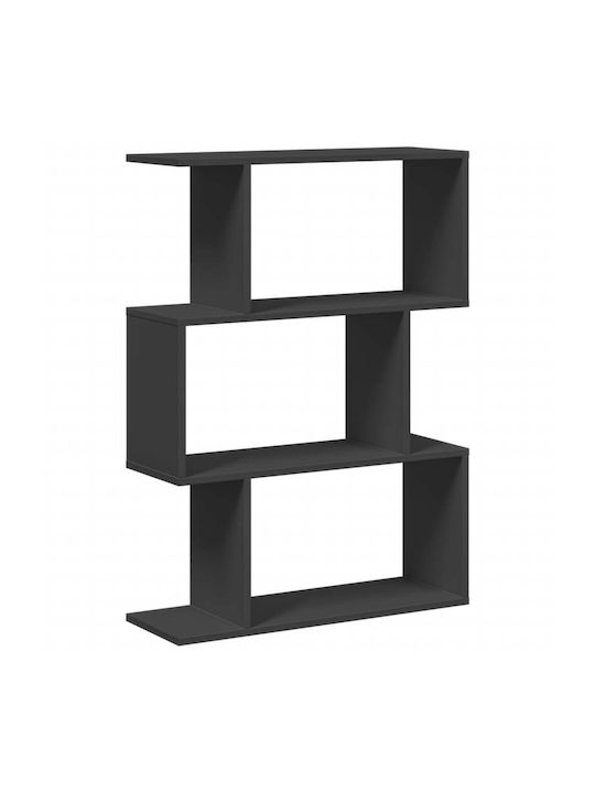 Shelf Floor Black Velvet-Black Metal 70x24x97cm