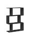 Shelf Floor Black Velvet-Black Metal 70x24x97cm