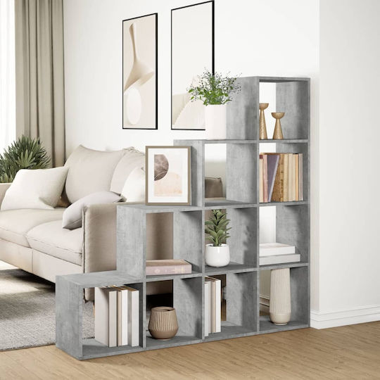 Grey Concrete Bookcase 131.5x29x131.5cm