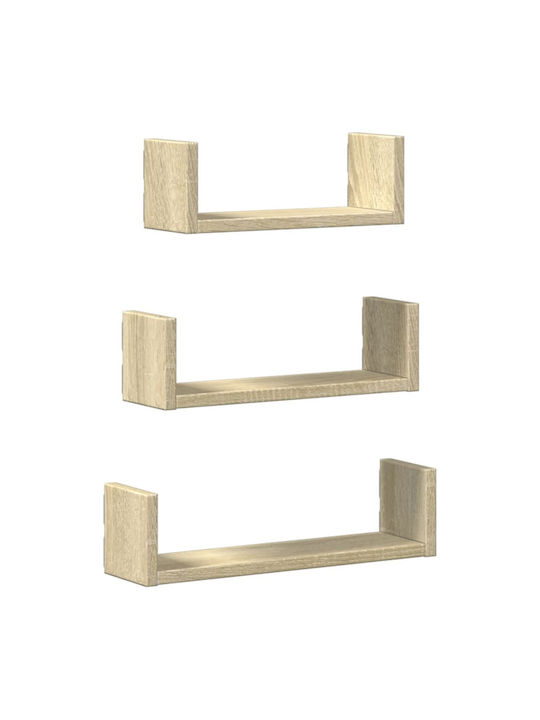 Shelves Wall Sonoma Oak 3pcs 40x10x10.5cm