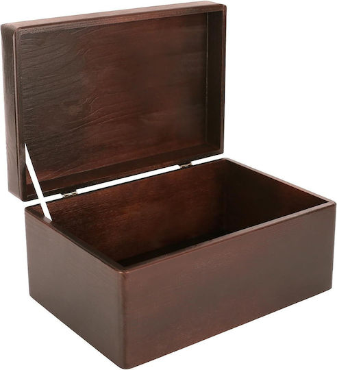 Creative Deco Brown Large Wooden Storage Box Lid 30 X 20 X 14 Cm + 1 Cm Without Handles Decorative Chest Perfect Documents Keepsakes Toys Tools