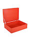 Creative Deco Xl Red Large Wooden Storage Box Lid 40 X 30 X 14 Cm + 1 Cm No Handles Decorative Chest Perfect Documents Memorabilia Toys Tools