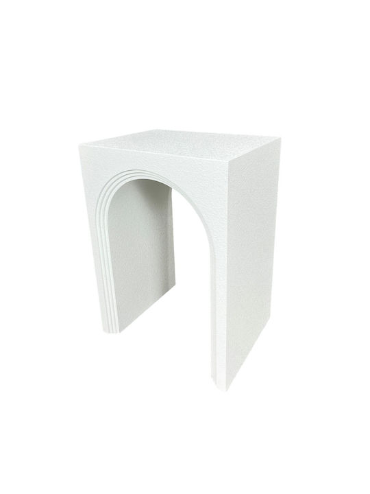 Rectangular Side Table Wooden White L40xW55xH30cm