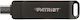 Patriot Rage 64GB USB 3.2 Stick με σύνδεση USB-A & USB-C Μαύρο